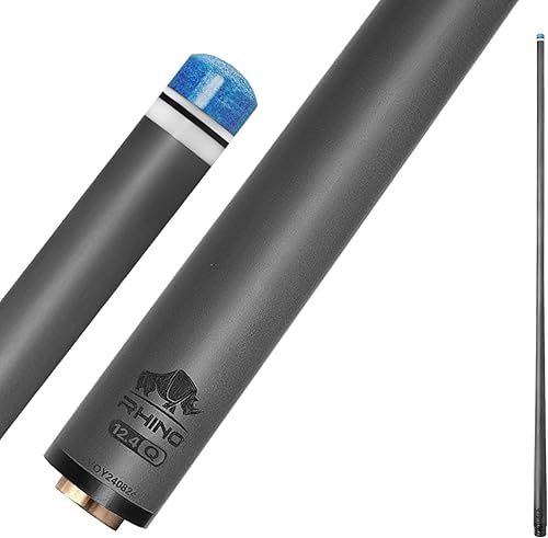 RHINO - Taco de billar de fibra de carbono con junta Q-loc de 30" de un solo eje, punta de 11,8 mm, 12,2 mm, 12,4 mm, 12,5 mm, 12,6 mm, 12,7 mm,