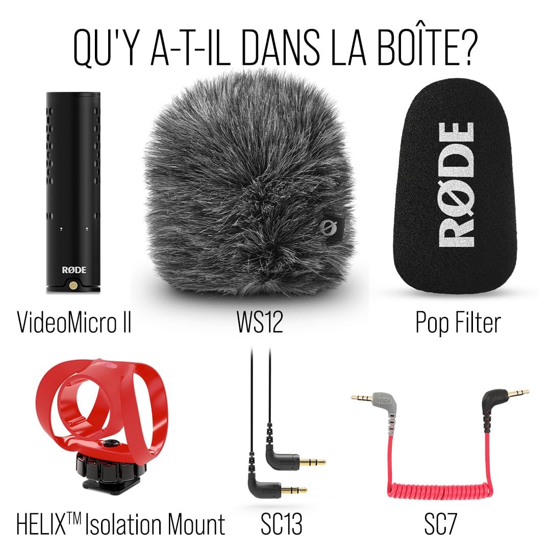 RØDE VideoMicro II Micro-canon ultra-compact sur caméra pour enregistrement audio de haute qualité avec un appareil photo ou un appareil mobile