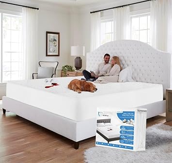 Comfort Beddings 100% Organic Cotton Mattress Protector Emperor/Wyoming King Mattress Cover 250GSM, Waterproof, Noiseless Fitted Bed Cover Protector with 15" Deep Pocket