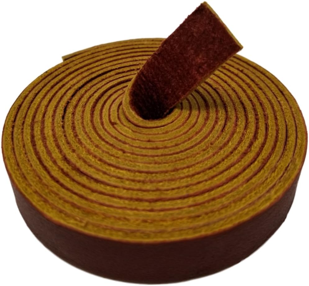 TOFL Genuine Top-Grain Leather Strap | 72 Inches Long | 1/2 Inch Wide | 1/16 Inch Thick (4-5 oz) | 1 Leather Strip for DIY Arts & Craft Projects, Clothing, Jewelry, Wrapping | Burgundy