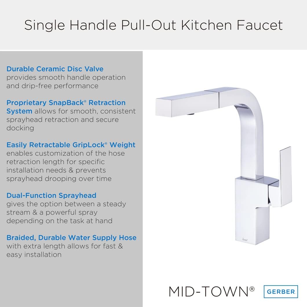 Stainless Steel Single Handle Pull-Out Kitchen Faucet