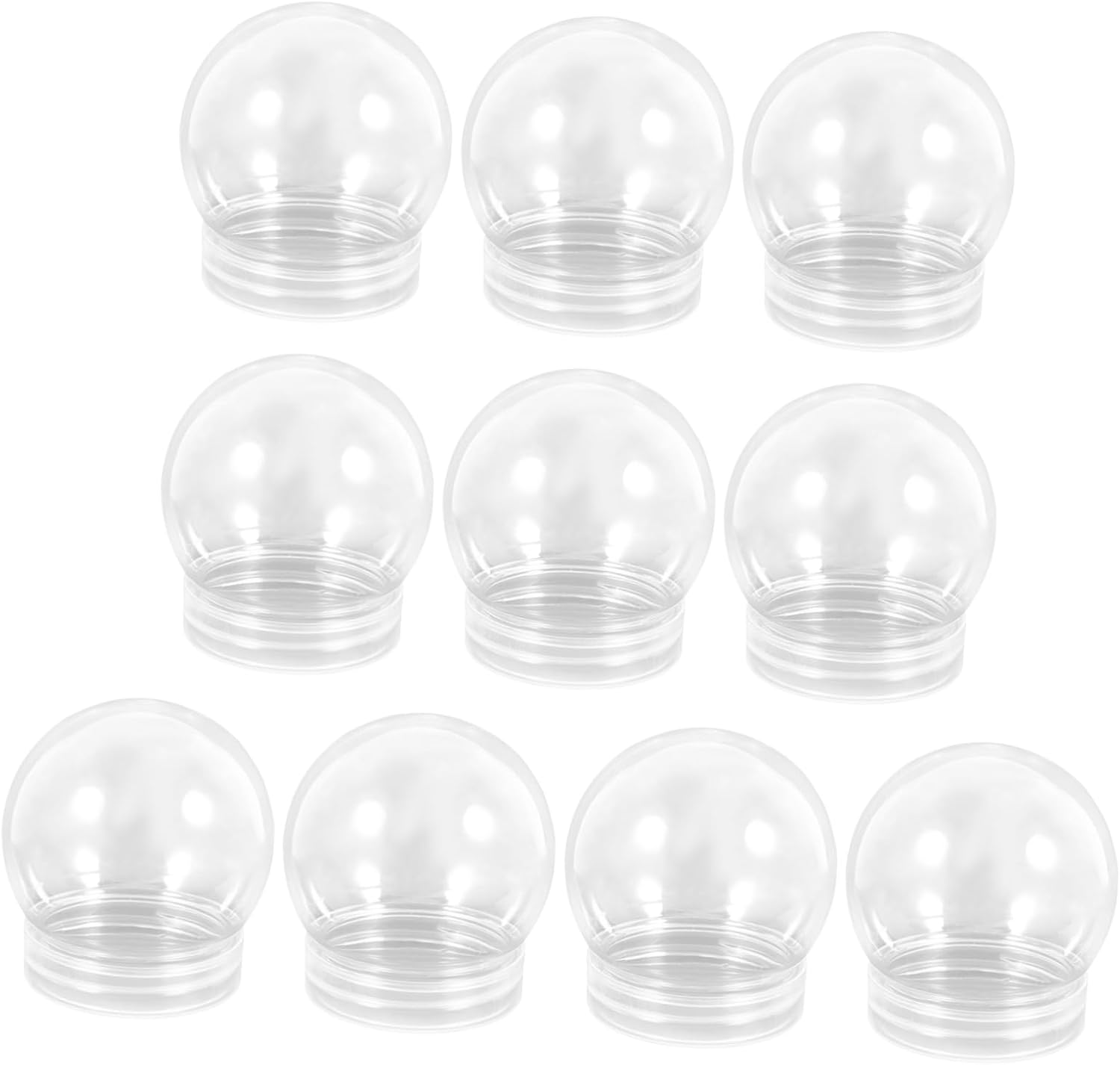 Amosfun 10 pcs DIY Snow Globe Water Globe Clear with Screw Off Cap for Cookies Candy or for DIY Crafts Home Decoration 2.6 Inch