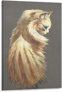 Louis Wain The Ginger Tom Prints Poster Cute Illustrations Painting On Canvas Wall Art Scroll Picture Print Walls Decor 12x18inch(30x45cm)