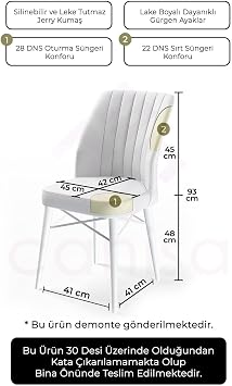 Concept Flex Serisi Kiremit Sandalye, Beyaz Gürgen Ayaklı, 6 Adet Set