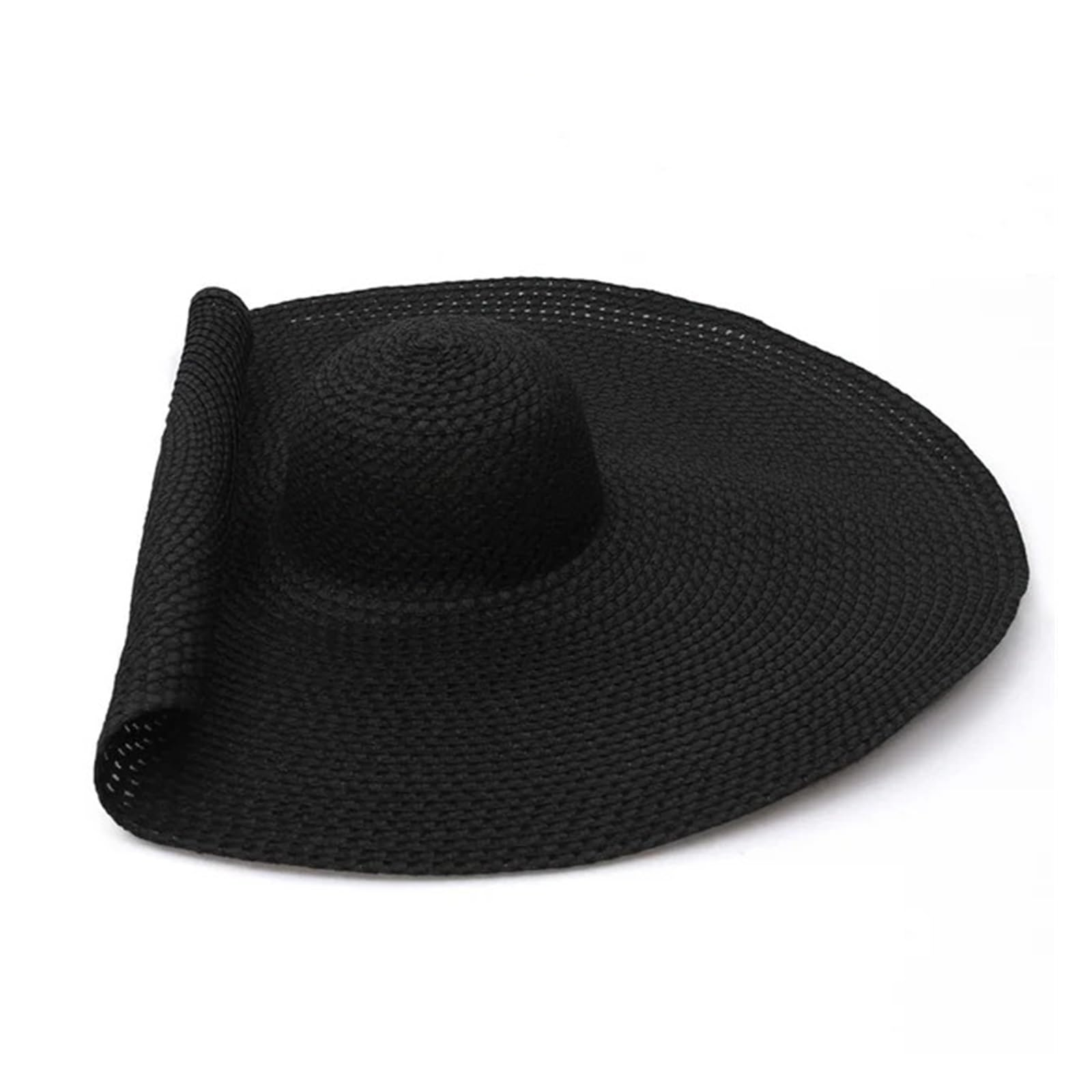 Fasksh Sombrero de paja para mujer, sombrero de verano grande de ala ancha, plegable, sombrero de sol para mujer, sombrero de paja de viaje, sombrero de paja para mujer, sombrero de playa con