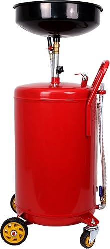 MERXENG Tanque de drenaje de aceite residual portátil de 20 galones, contenedor de drenaje de aceite, altura ajustable del embudo para cambiar