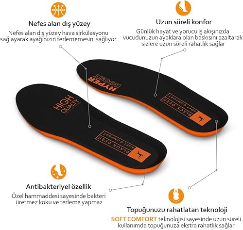 Miniatura 6 de BLACK DEER X30 - Plantillas ortopédicas deportivas cómodas y acolchadas para hombres y mujeres, plantillas para uso diario y trabajo, Naranja