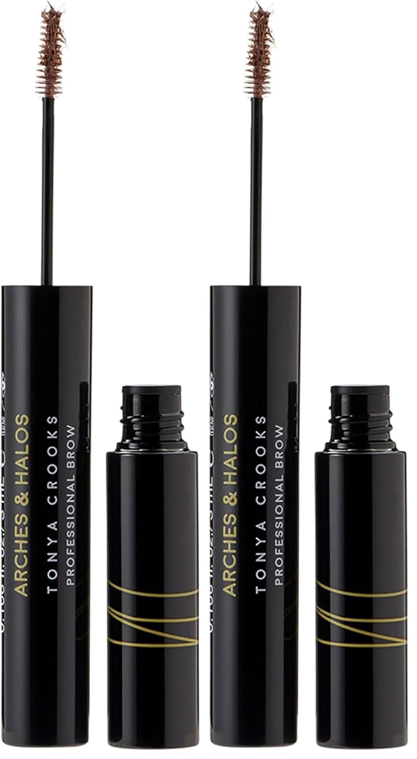 Arches & Halos Microfiber Tinted Brow Mousse - Shape and Define - For Full, Fluffy, Natural Looking Brows - Vegan and Cruelty Free Makeup - Sunny Blonde, 0.11 oz (Pack of 2)