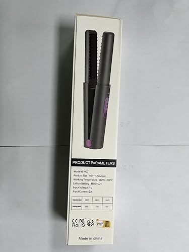 Miniatura 10 de JMFONE Plancha de pelo inalámbrica, mini plancha plana inalámbrica 2 en 1, batería recargable portátil USB-C de 5000 mAh, placa de cerámica, calor