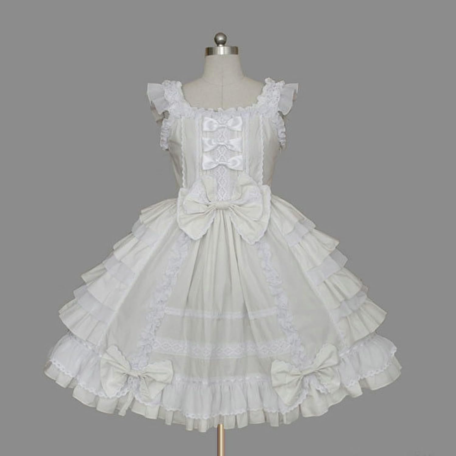 Girls Lovely Sweet Lolita Dress for Women Cute Pleated Flowy Swing Princess Lace Court Dress Kawaii Cosplay Costume