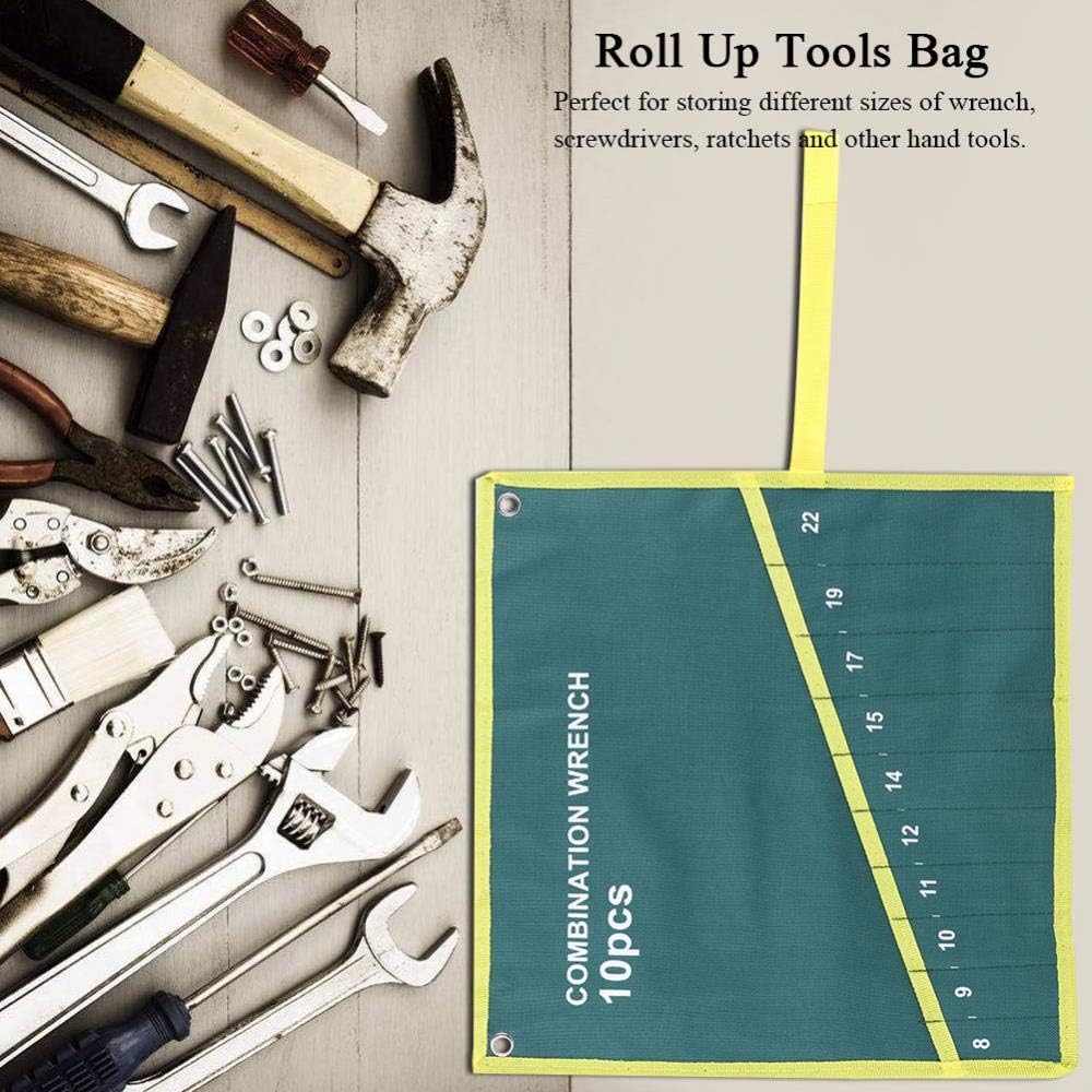 Gereedschap Moersleutel Oprolbaar Zakje, 6/8/10/12/14/25 Zakken Gereedschapsrol, Steeksleutel Tang Houder Sleutel Roll Pouch(14 zakken