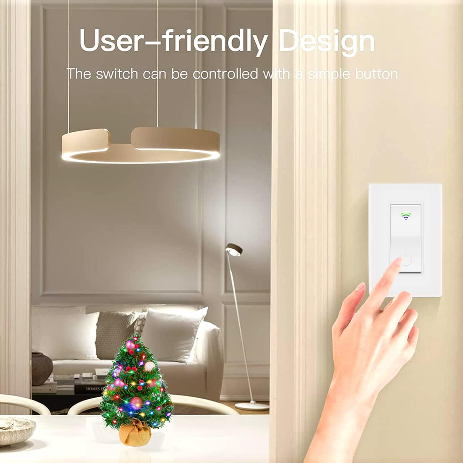 Jinvoo Smart Light Switch, WiFi Light Switch, Smart Wall Light switchh, Alexa Light switchh with Timer, Voice Control, Compatible with Alexa and Google, no hub Required (2-Pack)