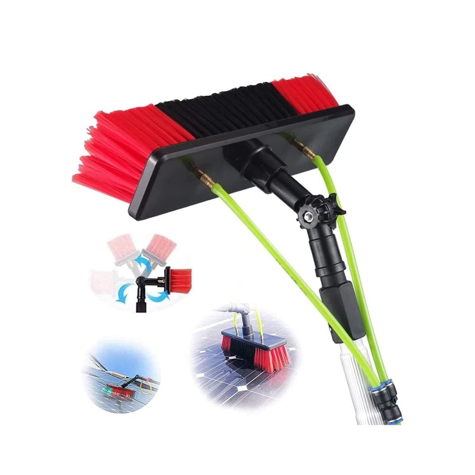 Kit Di Spazzole Telescopiche Per La Pulizia Delle Finestre, 3,6-10,8 M, Palo Estensibile Alimentato Ad Acqua Con Spatola E Rondella Per Pannelli Solari In Vetro, Tetti, Strumento Di Pulizia Per - Foto 3
