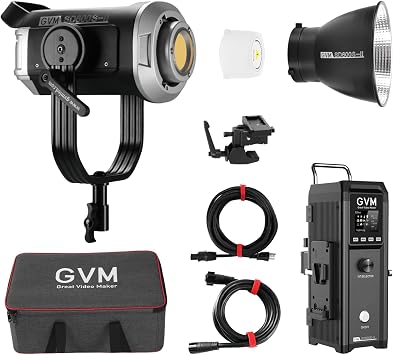 GVM SD600S Led Video Light, 360Continuous Lighting with COB 600W 5600K Balanced Studio Light CRI97 Led Photography Lighting for Live Streaming, Film, Studio Photography, YouTube Video Shooting