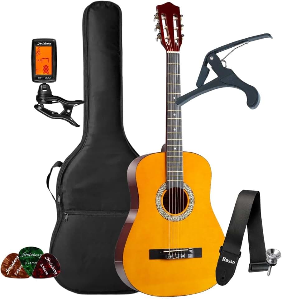 Kit Violão Acústico Bravo An100 Iniciante Nylon Clássico + Acessórios (Natural Dark)