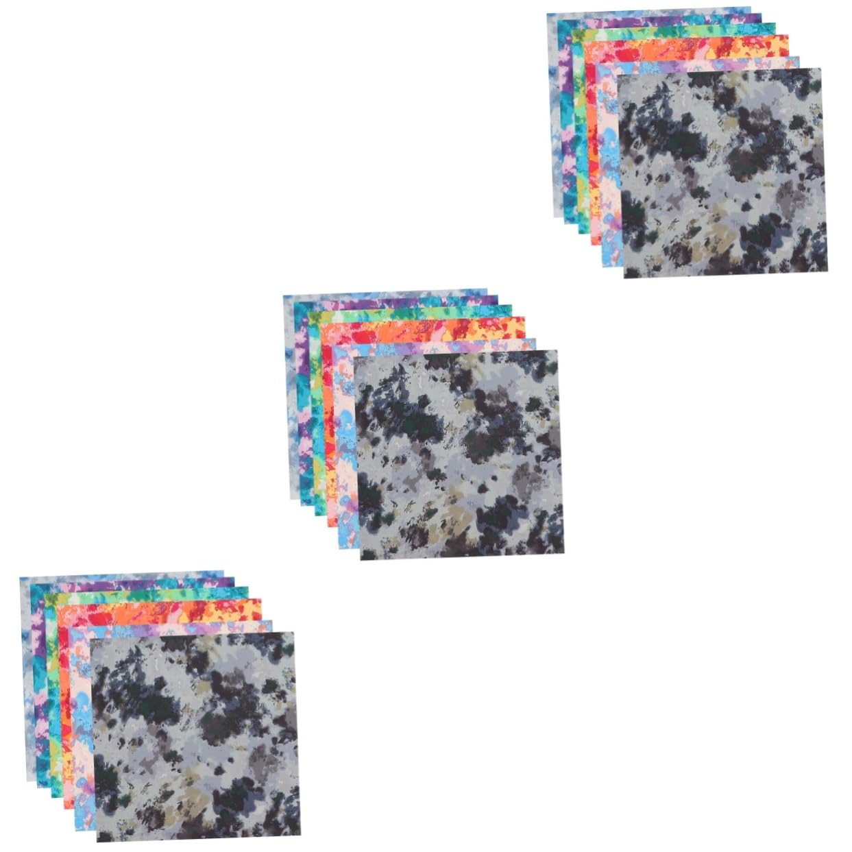 VILLCASE 18 Blätter Batik-Patchwork mit Farbverlauf vorgeschnitten DIY-Bastelmaterial Batik-Stoffquadrate bastelzeug handwerkskunst festliches dekoratives Patchwork DIY liefert Baumwolle