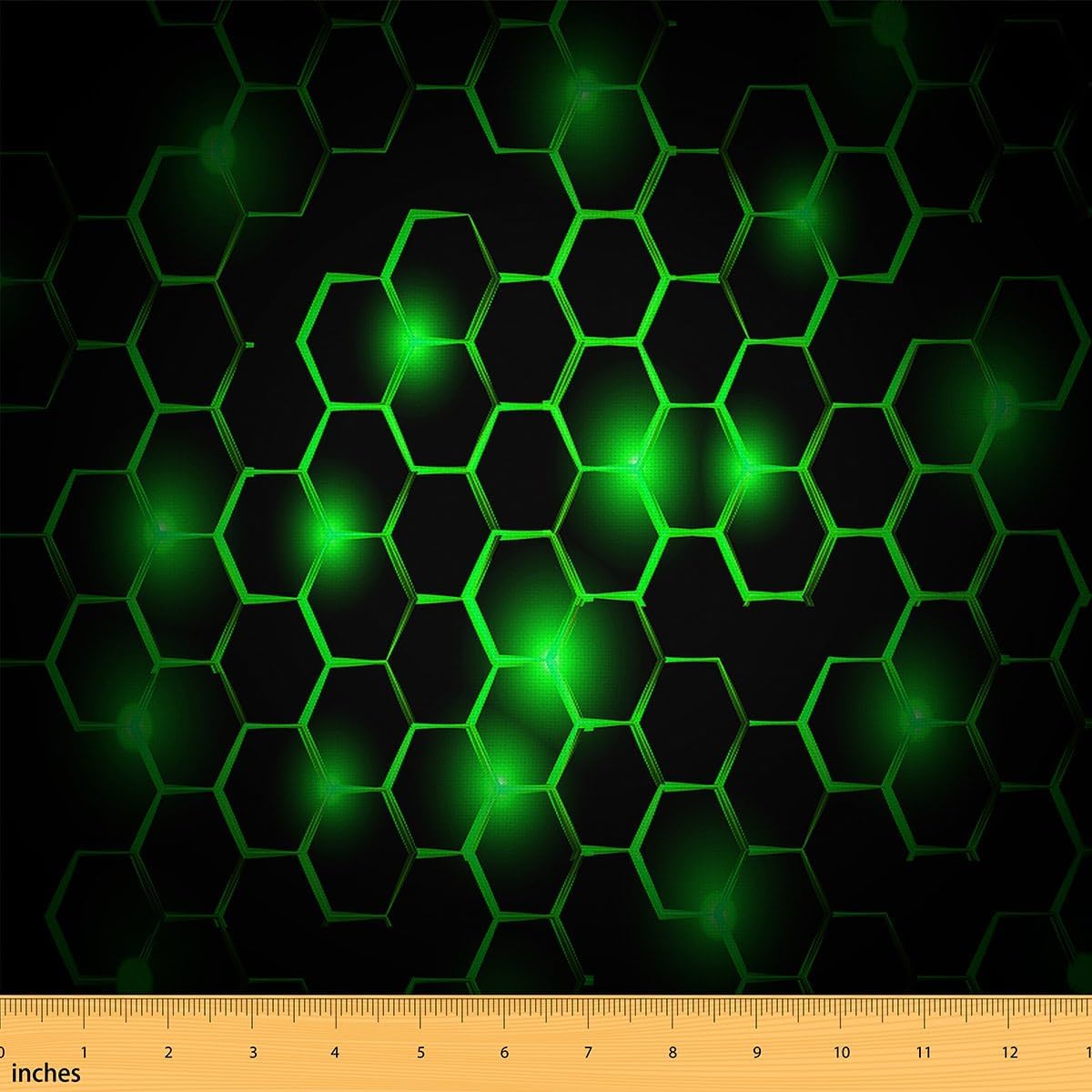 Feelyou Green Honeycomb Upholstery Fabric for Chairs Modern Hexagon Fabric By The Yard for Kids Boys Girls Teens Geometrical Soft Flannel 2 Yards Beehive Geometric