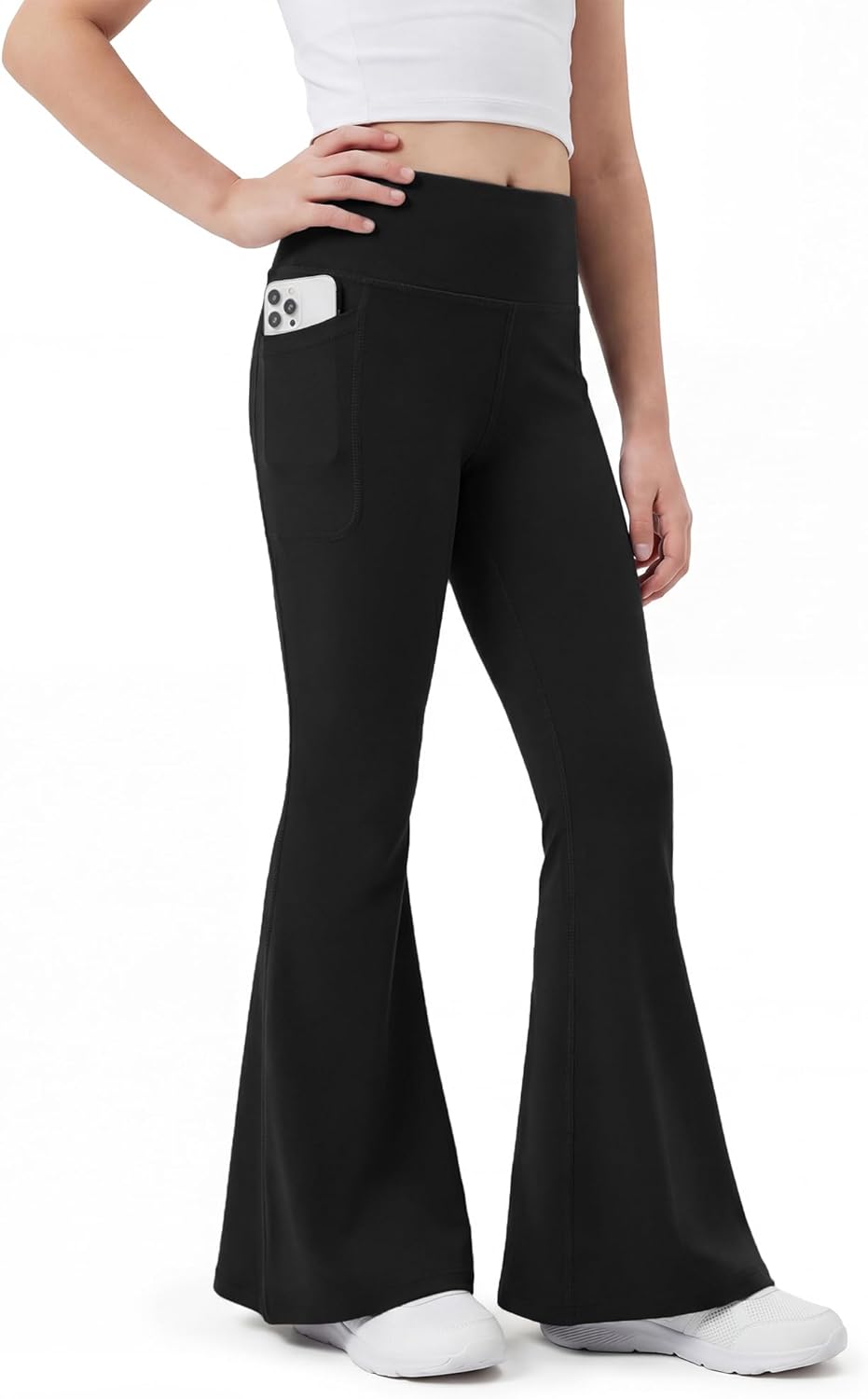 Stelle Girls Flare Leggings Bell Bottoms Yoga Pants with Pockets High Waisted Bootcut Dance Pants - Image 4