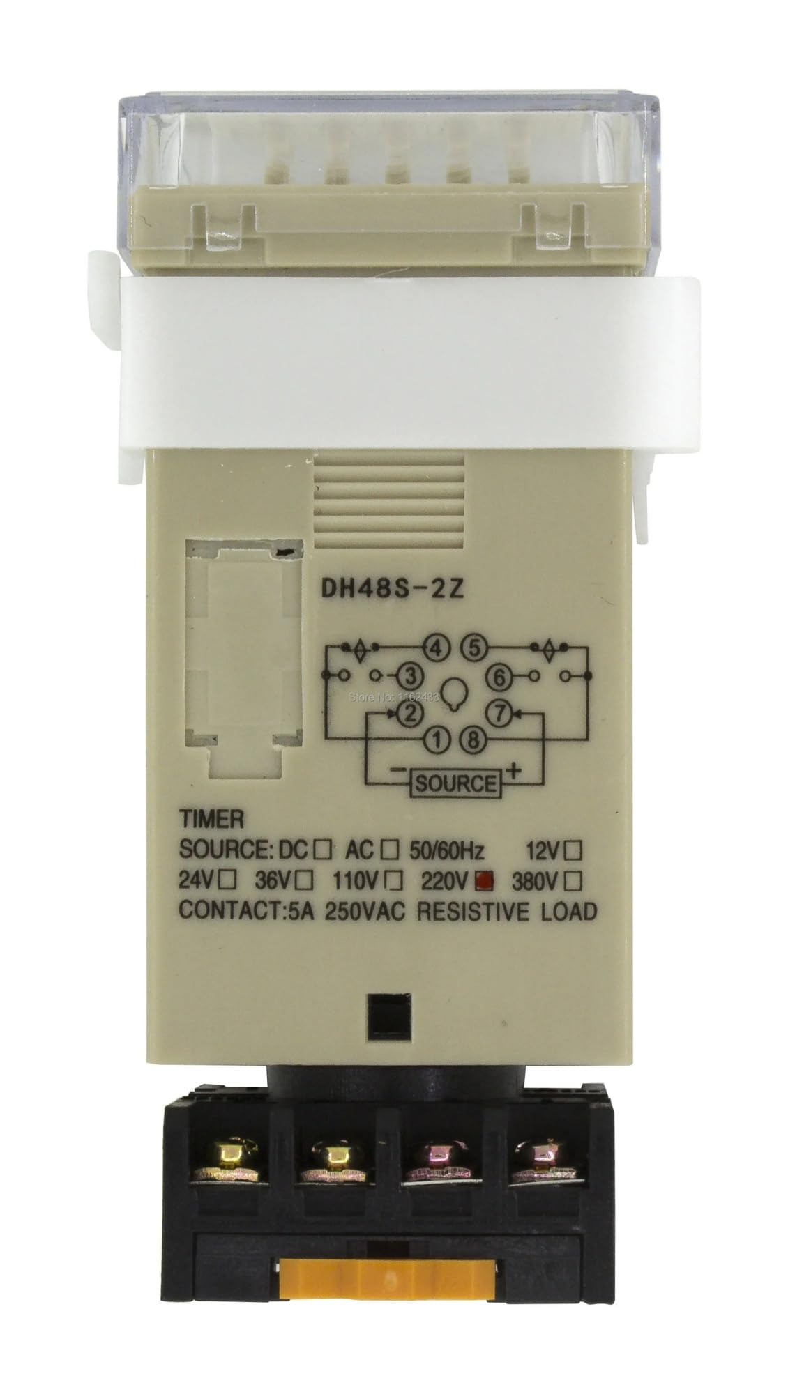 Przekaźnik czasowy DH48S-2Z 24 V AC 220 AC/DC DPDT