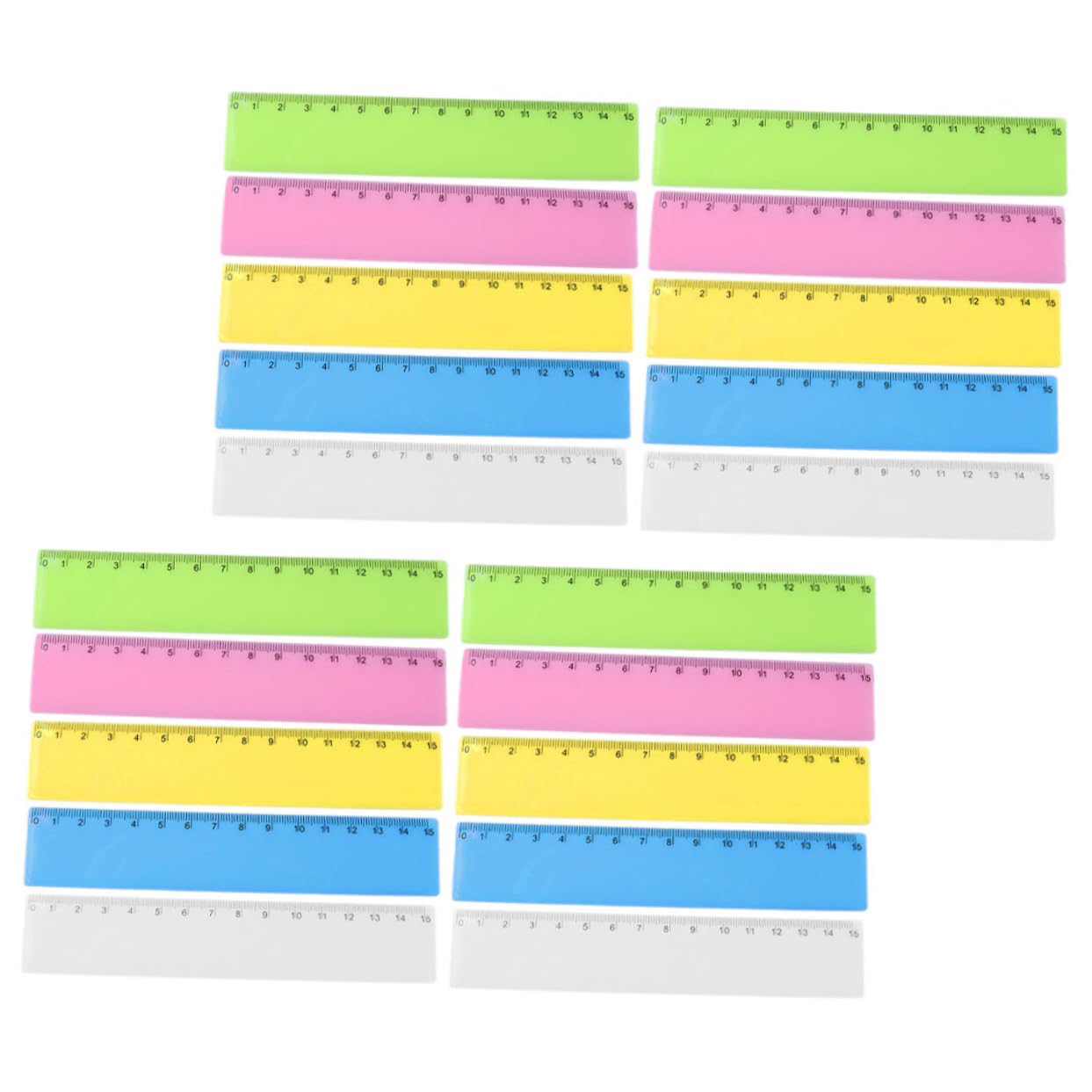 Lurrose 125piezas Regla Plástica Colorida para Estudiantes Ruler Flexible para Escuela Oficina y Hogar Surtido