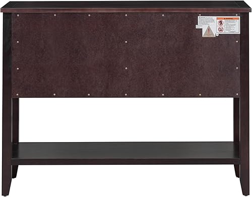 Miniatura 24 de Mesa de consola buffet aparador sofá mesa auxiliar de entrada con 4 cajones de almacenamiento, 2 armarios y estante inferior para sala de estar Gris