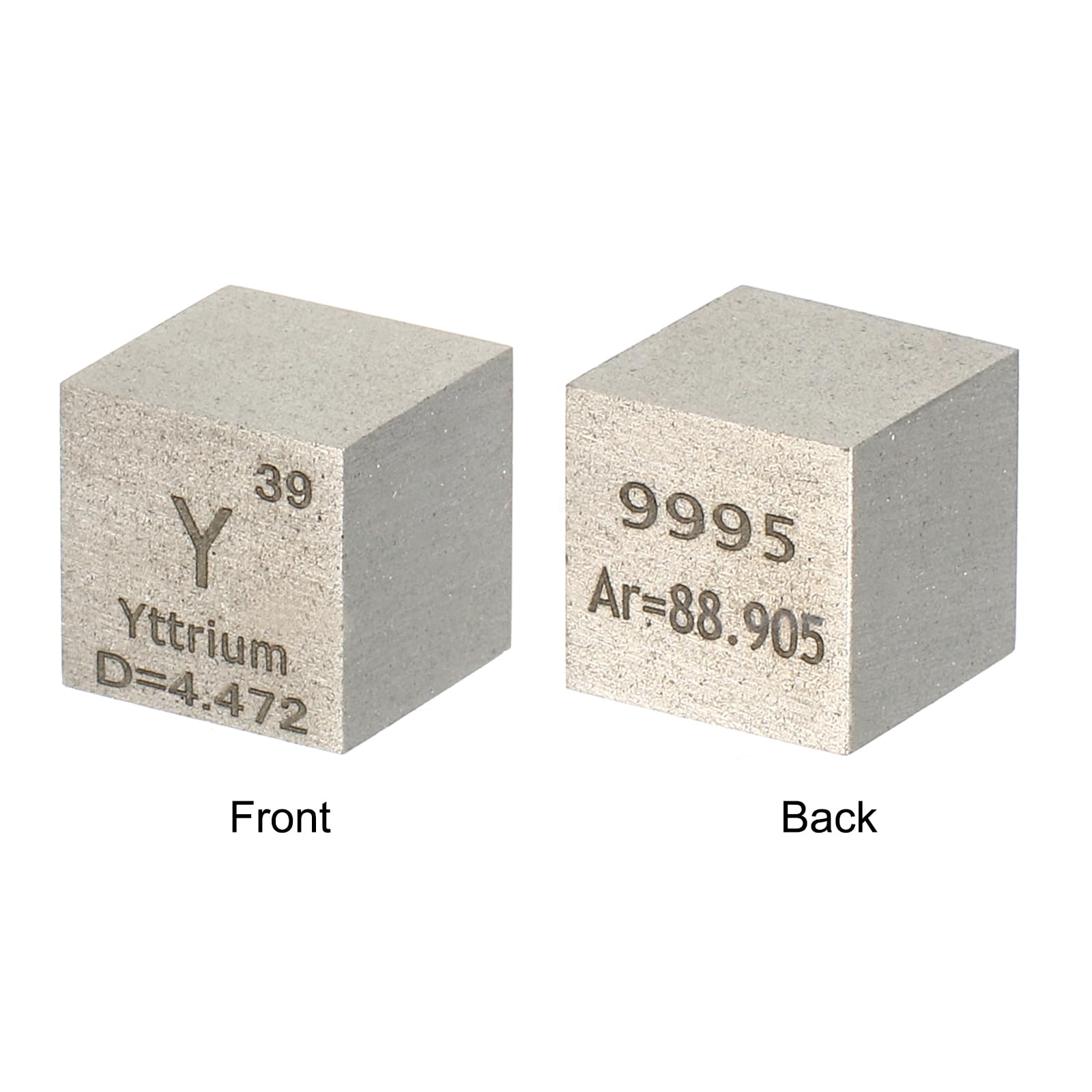 PATIKIL Cubo de Ytrio, Cubo de 10mm de Densidad Alta Cubo de Elemento de Metal Único Colecciones de la Tabla Periódica de Elementos Experimentos de Laboratorio de Profesores