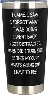 50th Birthday Gifts for Men Women - Funny 50th Birthday Decorations Gifts for Him Her - Gift for Men Women Turning 50 Year Old Gift for Mom, Dad, Wife, Husband - 20 OZ Stainless Steel Tumbler