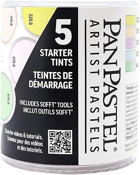 PanPastel Artist Pastels by GOLDEN, Starter Tints Set, 5 Color, Professional Artist Pastels, Unique Pan Format cake-like
