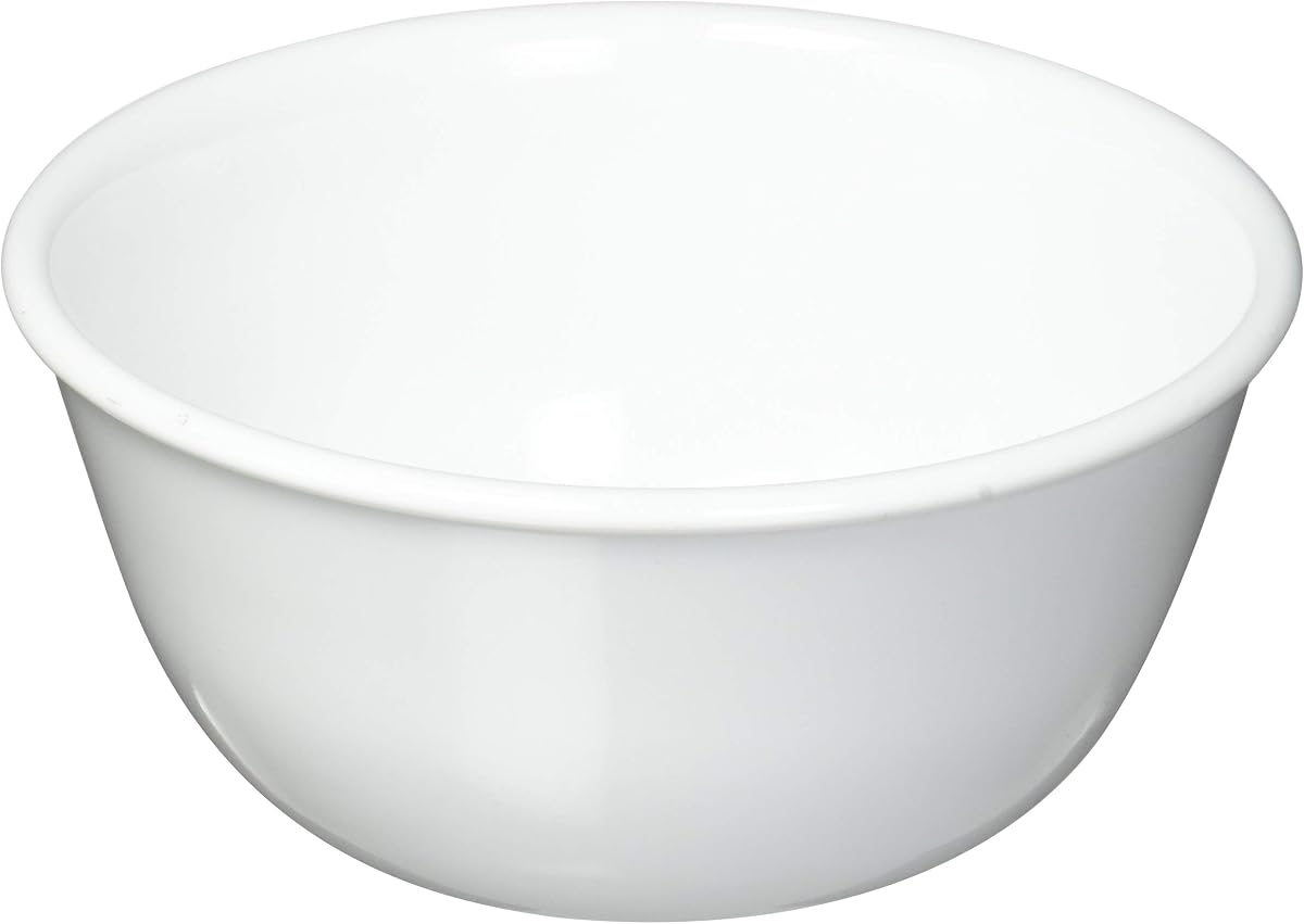 Corelle Vitrelle Cuencos de postre de 12 onzas, juego de 8 cuencos resistentes a astillas y grietas, ideal para cereales, helado, arroz, sopa, juego de cuencos de postre de cerámica, color blanco escarchado de invierno