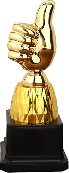 Gosknor Golden Thumbs Up Trophy, Thumb Up Trophy Engraving Funny Winner Award for Celebrations Sports Game Classroom Job Football Competition Rewards Gift for Humorous Recognition