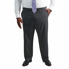 Haggar Mens Premium Comfort Classic Fit Flat Front Dress Pant - Regular and Big Tall