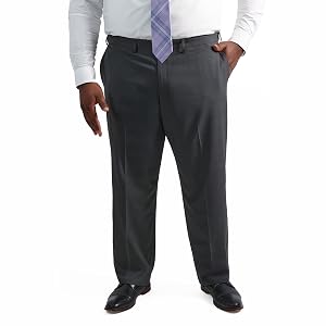 Haggar Mens Premium Comfort Classic Fit Flat Front Dress Pant - Regular and Big Tall