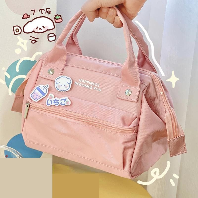 RICHTRUE Kawaii Lunch Bag for Girls Lunch Box Insulated Cute Lunch Bags for Women Insulated Lunch Box for Kids (Blue-3 pins) - Image 3