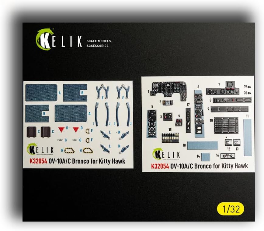 Kelik K32054 1/32 OV-10A/C Bronco - Interior 3D Decals for Kitty Hawk/Zimi Models kit
