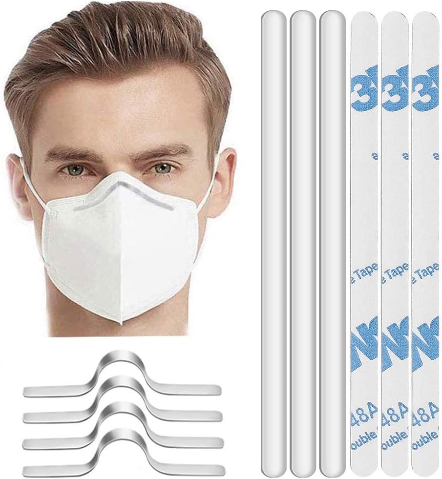 200 Pcs Aluminum Nose Strip, Metal Nose Wire ,Adjustable Flat Nose Clip Wire for DIY Face Making Accessories for Sewing Crafts, Handmade Supplies, Strong Double-sided Tape