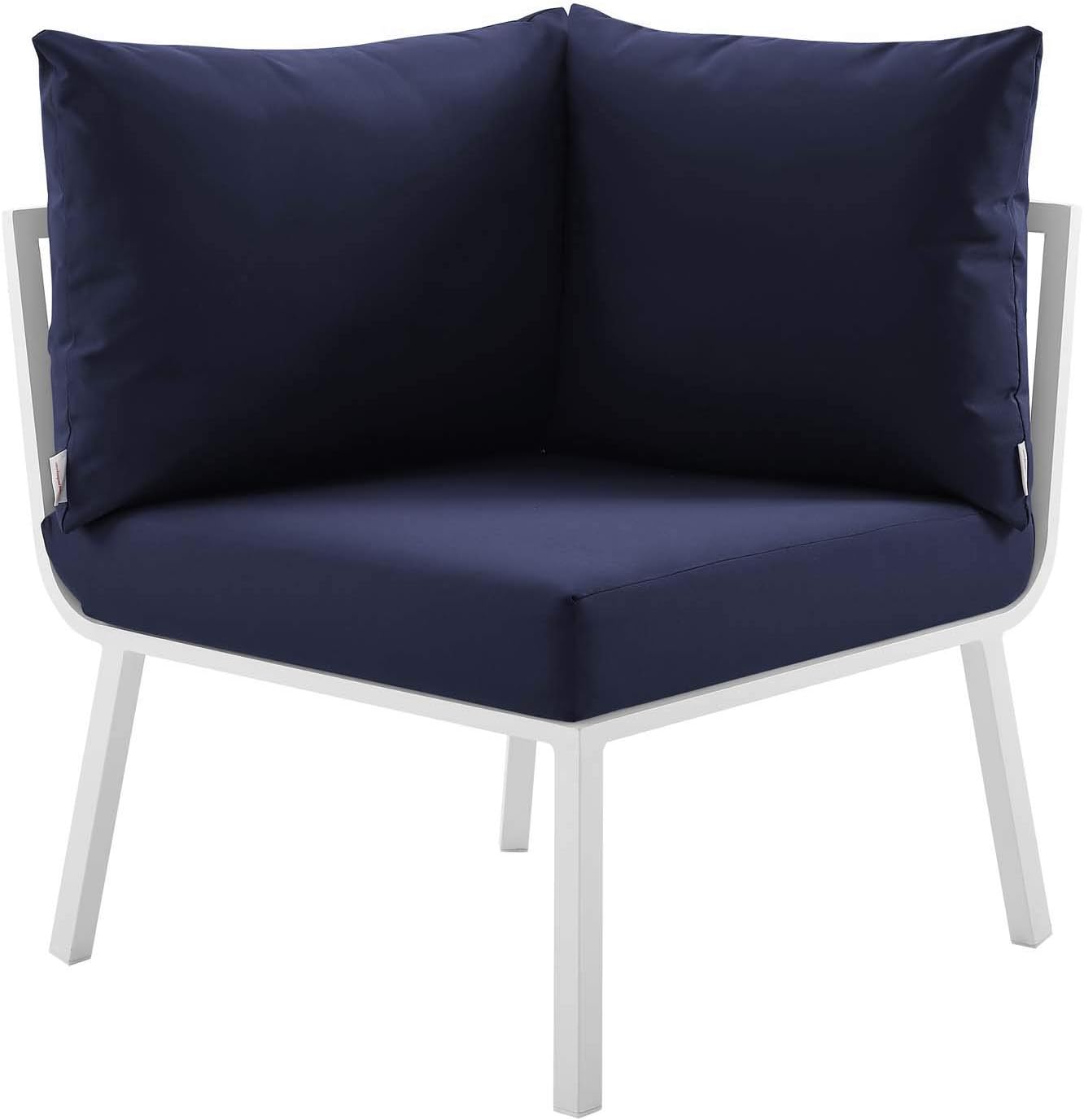 Modway Riverside Outdoor Furniture, 4-Piece Set, White Navy