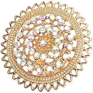 Vintage Big Round Statement Ring for Women Girls Boho Antique Mosaic Cry...