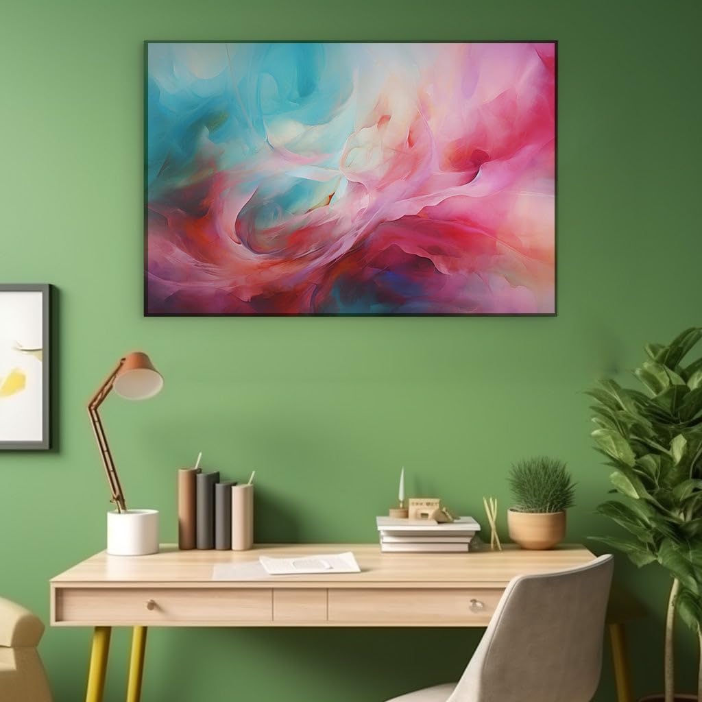 Canvas for Living room. Captivating Color Play: Exploring the Dreamy Waves and Curves in Abstract Art, 27 x 18 inch Canvas Wall Art - Contemporary Masterpieces - Modern Home Decor