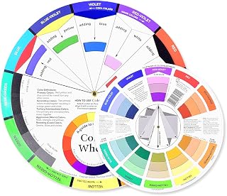 Color Wheels for The Artist Chromatic Circle of Color Mixing Guide Round Pocket Guide Nail Chromatography Card Color Wheel Chart (9.05inch)