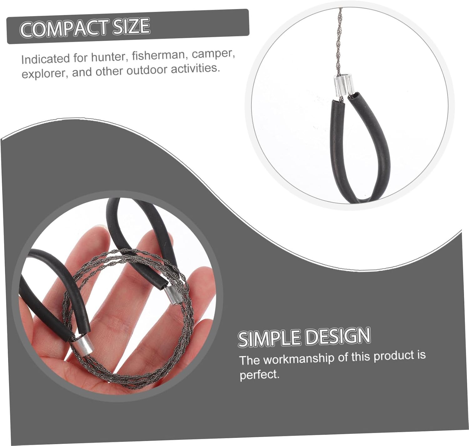 2Pcs Outdoor Survival Wire Saw Lightweight Steel Wire Chainsaw for Camping Emergency Cutting Tool for Hiking and Wilderness Gear