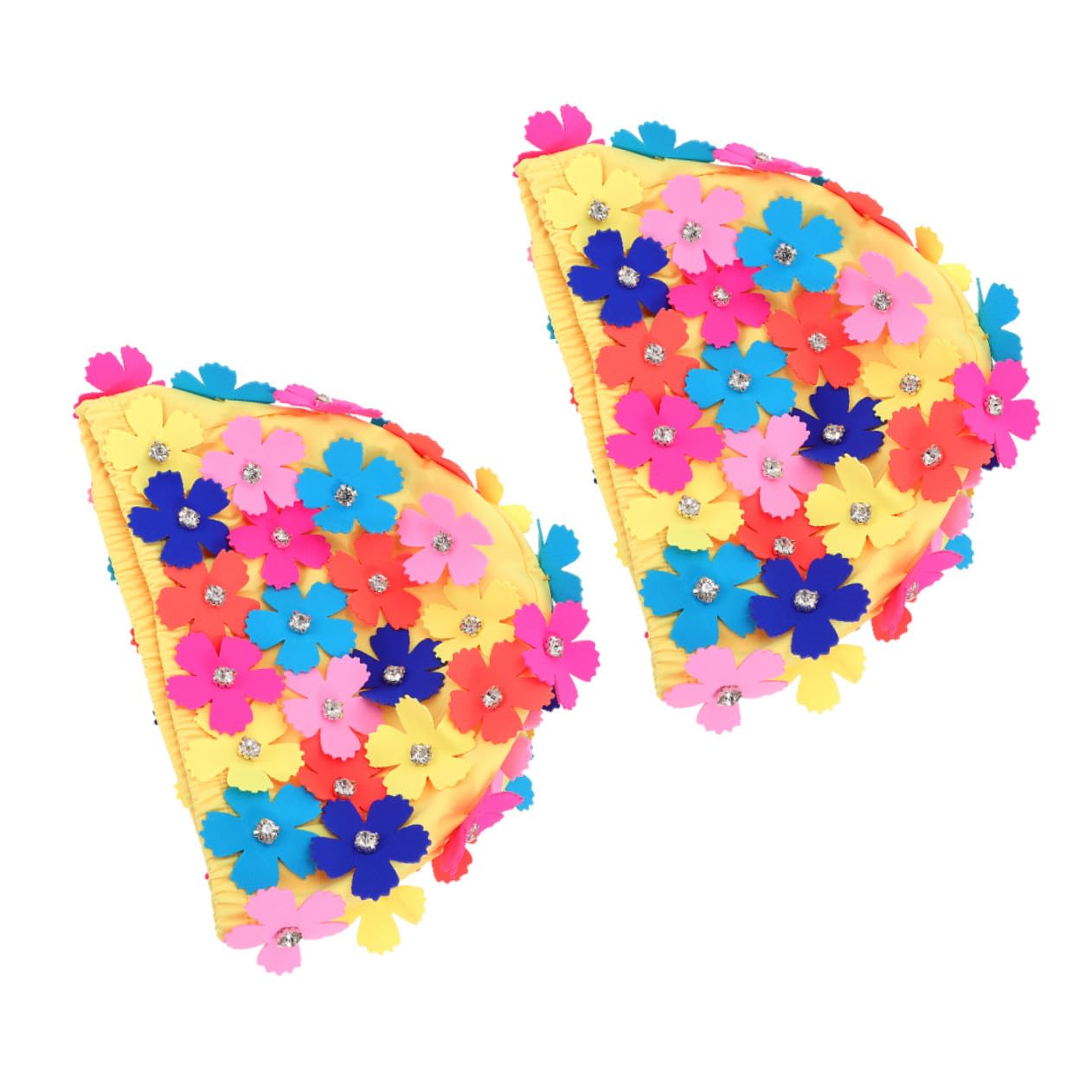 Gorro de Baño Floral para Mujer Adulta, 2 Piezas de Nailon