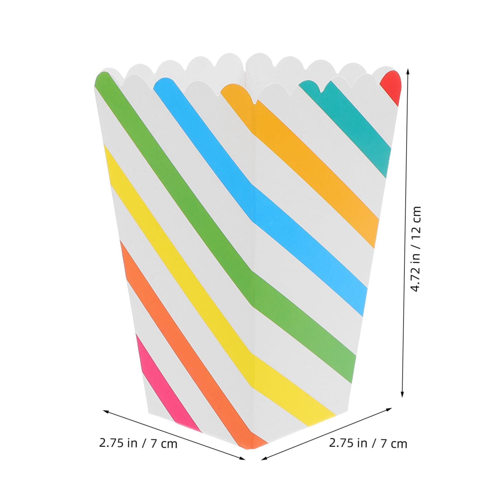 Unomor 50pcs Popcorn Buckets Stripe Paper Holders Birthday Parties and Weddings Easy Cleanup Snack Safe Eye Catching Design