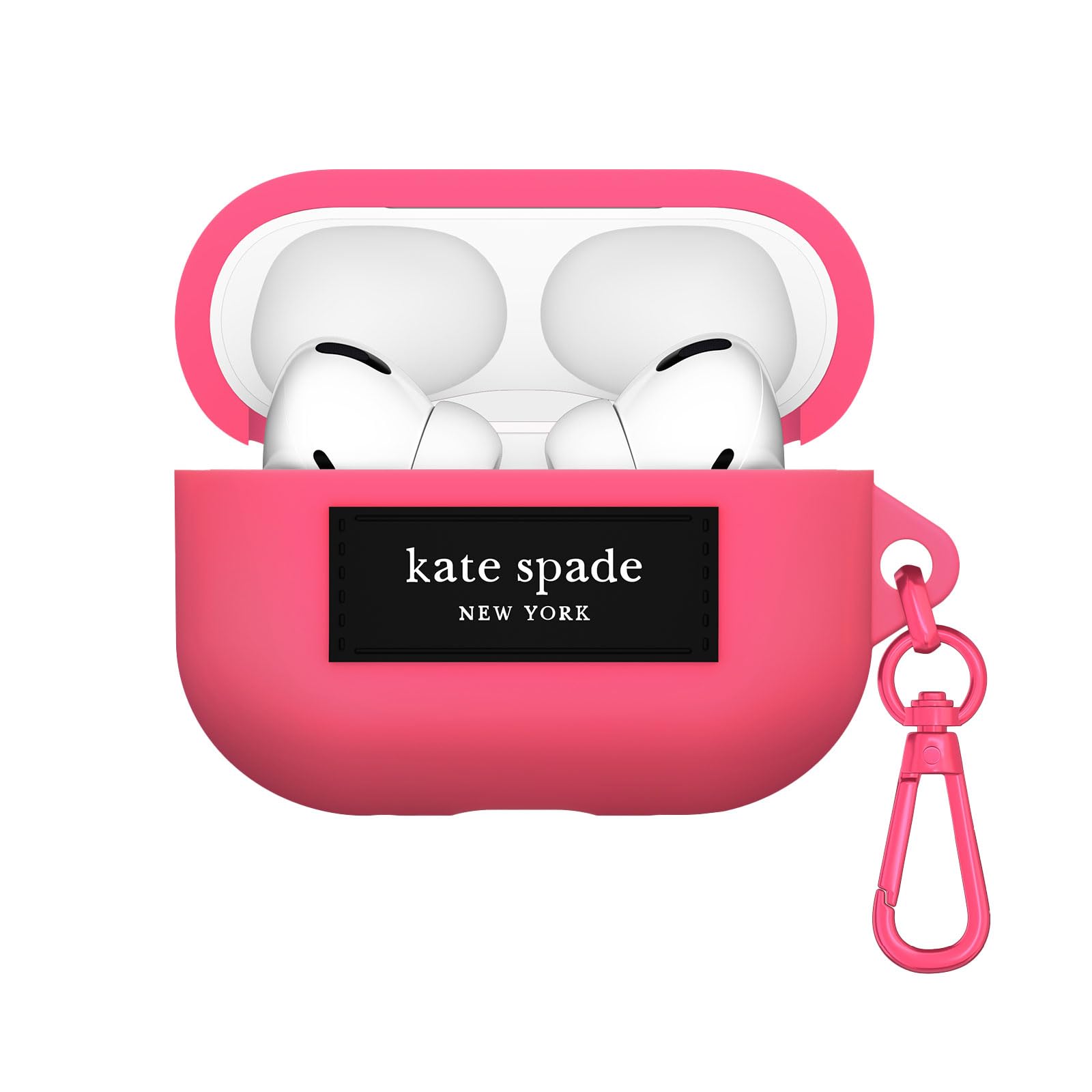 Kate Spade New York AirPods Pro 2. / 1. generacji etui z kółkiem na klucze – pompon różowy silikonowe etui do AirPods Pro 2. / 1. generacji