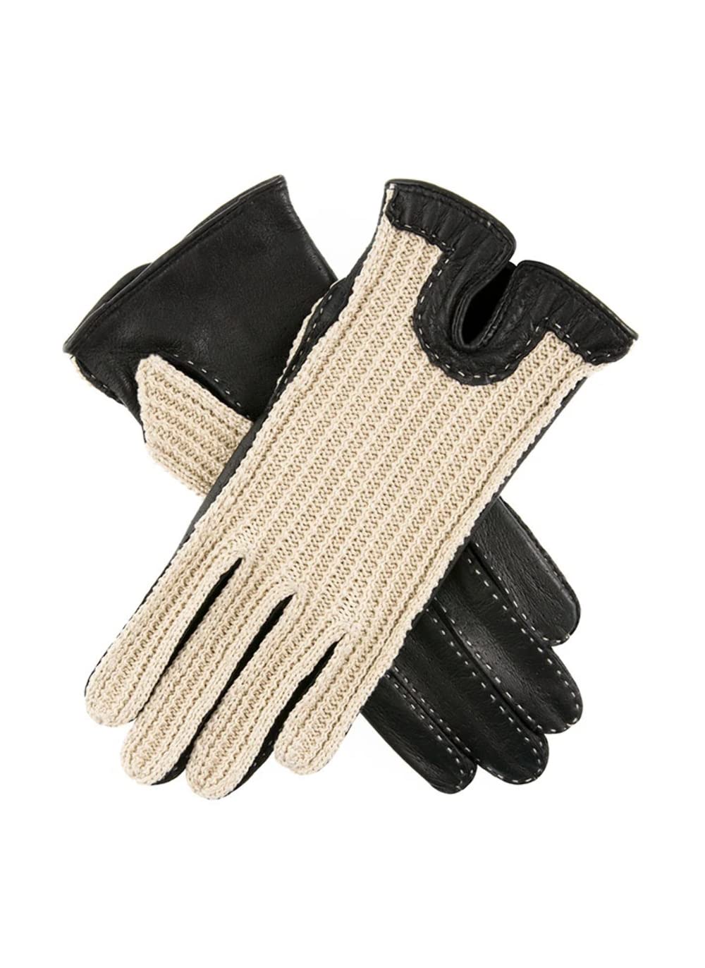 Dents Women's Black Kelly Crochet Back Driving Gloves M