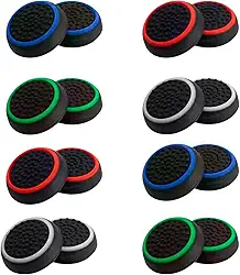 8 Pares Grip Borracha Silicone Botão Compatível Com Controle Gamer Borrachinha Protetor Analógico