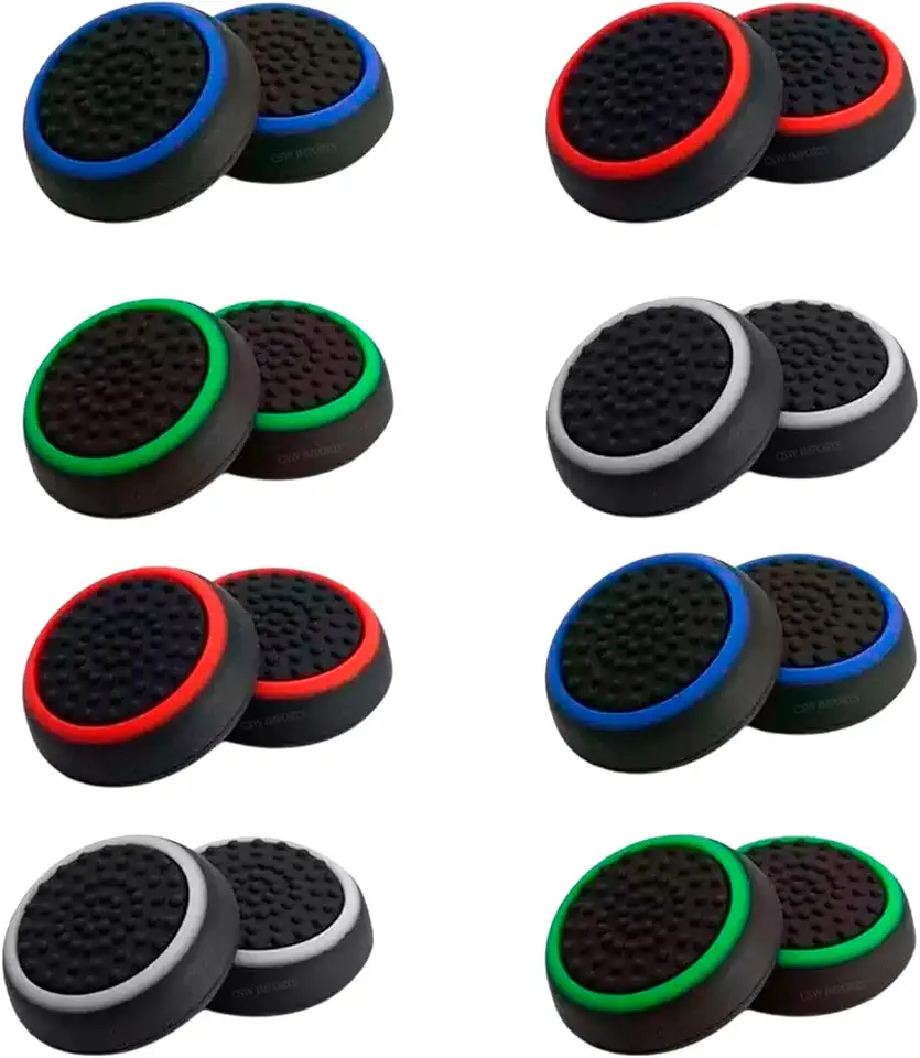 8 Pares Grip Borracha Silicone Botão Compatível Com Controle Gamer Borrachinha Protetor Analógico