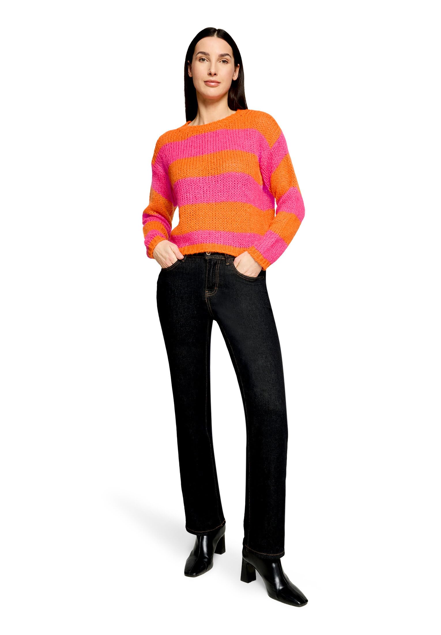 Cartoon Damen Strickpullover mit Rundhalsausschnitt