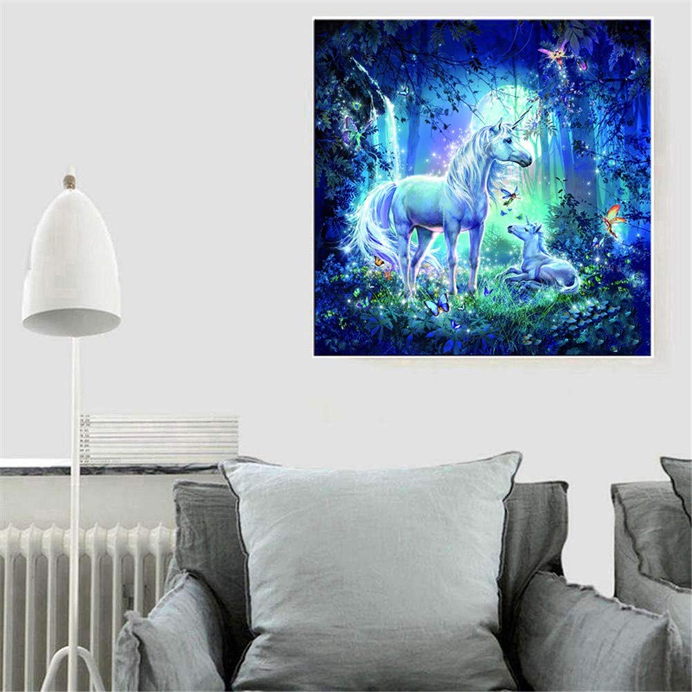 Diamond Painting Set 40x120 Cm – 5D Strassbild Mit Runden Diamanten, Schwarze Pferde