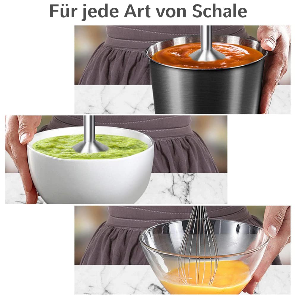 Lehmann Stabmixer Set Chopsui 1200 W | Pürierstab mit Turbofunktion und Geschwindigkeitsregelung | Elektrische Multifunktions Hand Blender | inkl. 9-teiliges Zubehör Set