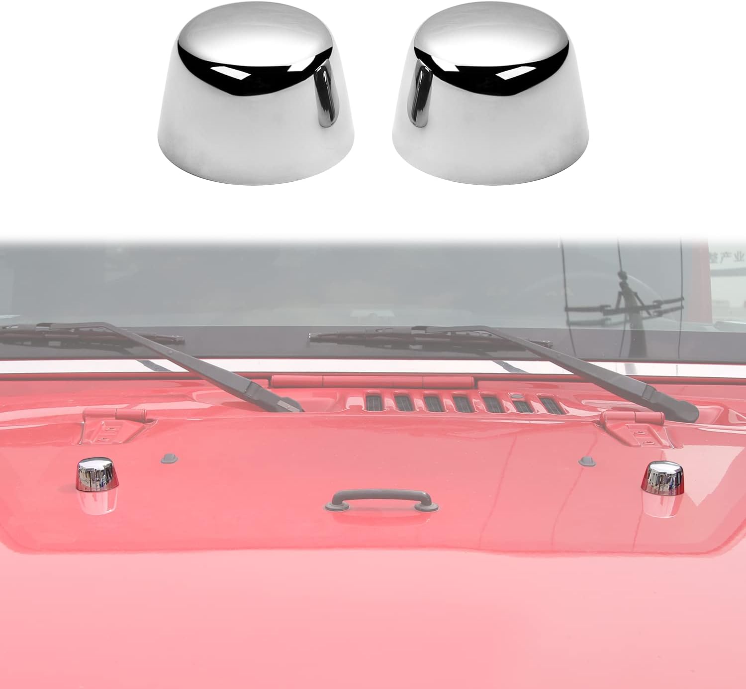 PDKLIN for Jeep JK Hood Rubber Bumper Stops Trim Cover for